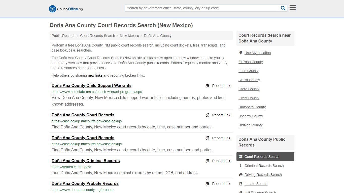 Doña Ana County Court Records Search (New Mexico) - County Office